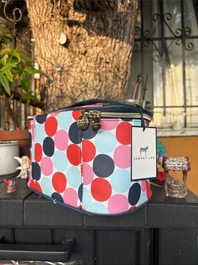 Dabney Lee Polka Dot Cosmetic Case in Navy, Red, Pink, Light Blue